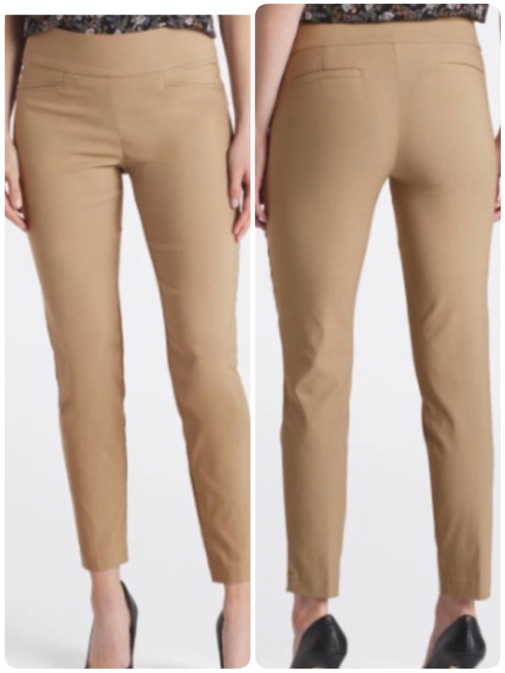 Violets & Roses Giuliana Stretch Slim Ankle Pants Tan Brown Size 8/29